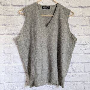 Vintage Peter Scott Cashmere Vest 42 Gray Knit Pullover Slipover 50s 60s Classic